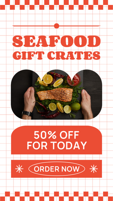 Plantilla de diseño de Special Offer of Discount on Seafood Products Instagram Story 