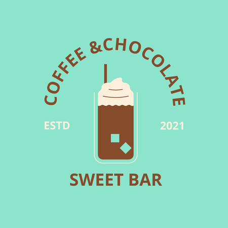 Sweet Bar Ad with Delicious Drinks Logo Design Template