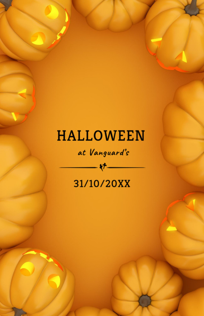 Festive Halloween Night With Pumpkin Lanterns Flyer 5.5x8.5in – шаблон для дизайну