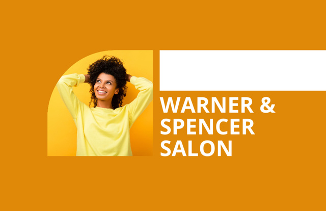 Beauty Salon Loyalty Program on Orange Business Card 85x55mm – шаблон для дизайну