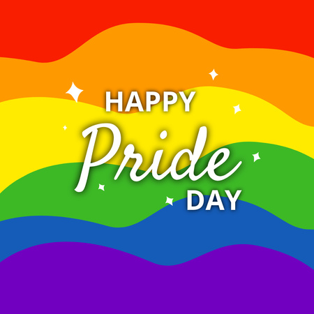 Pride Day Greeting Rainbow Colored Instagram Design Template