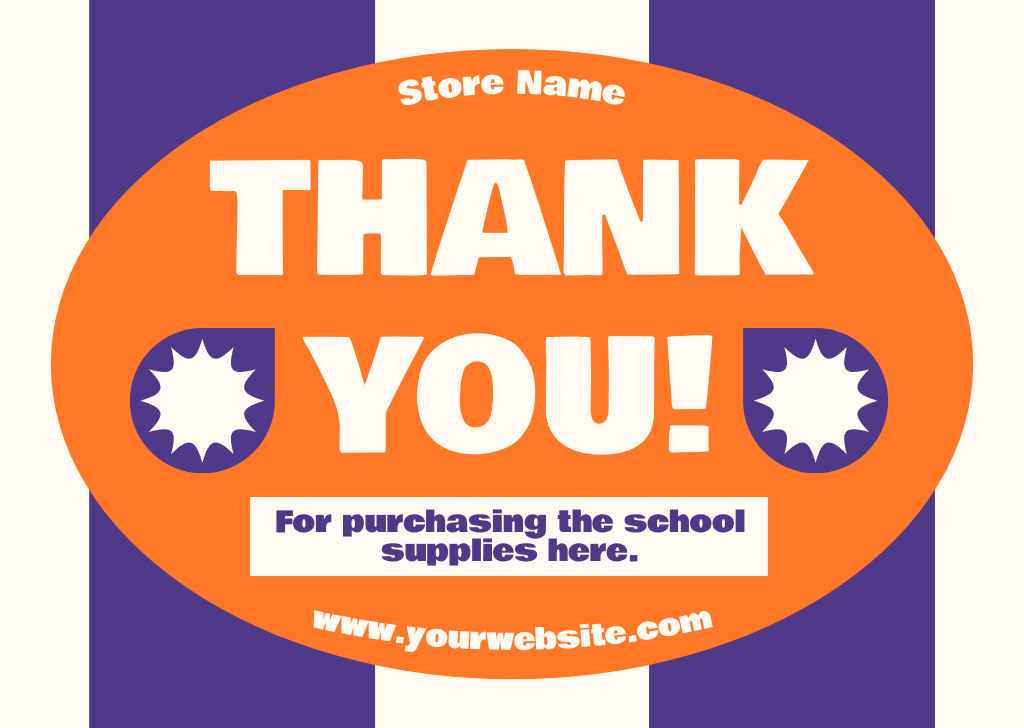 Bright Advertisement for School Supplies Store Card – шаблон для дизайна