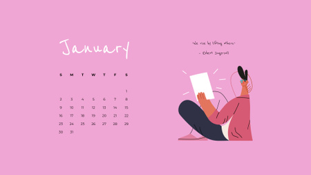 Platilla de diseño People and Inspirational Quotes Calendar