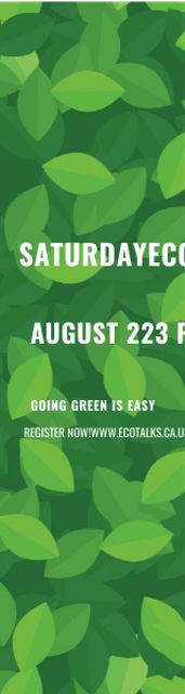Ecological Event Announcement Green Leaves Texture Skyscraper – шаблон для дизайну