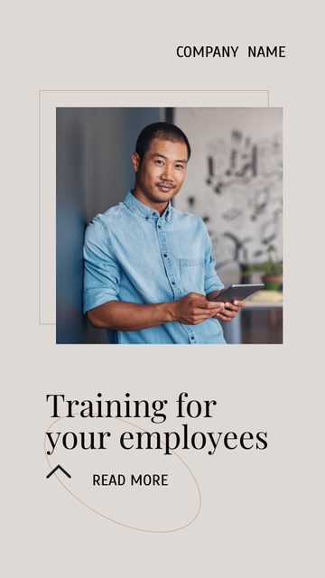 Professional Job Training Announcement with Businessman Instagram Video Story Πρότυπο σχεδίασης