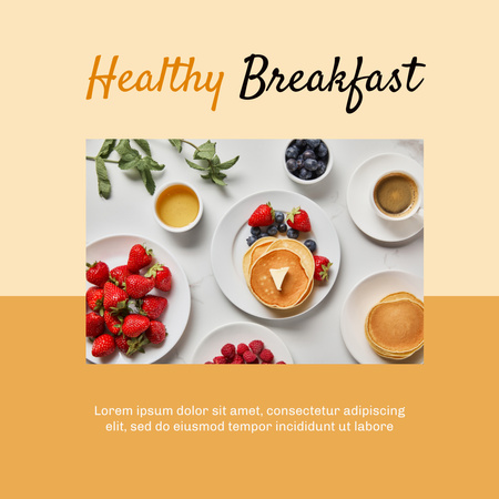 Platilla de diseño Healthy Breakfast with Pancake on Plate Instagram