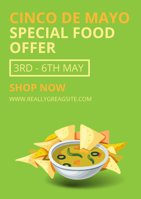 Cinco De Mayo Food Offer Poster Design Template