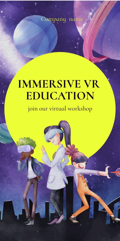 Virtual Education Ad with Children Graphicデザインテンプレート