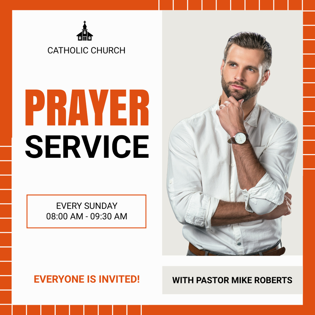 Prayer Service Announcement Instagramデザインテンプレート