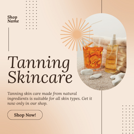 Ontwerpsjabloon van Instagram van Tanning Skincare Goods