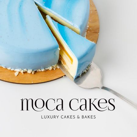 Platilla de diseño Bakery Ad with Chocolate Cake Illustration Logo