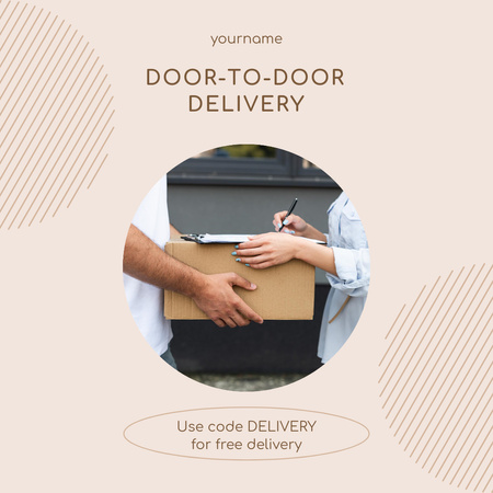 Parcel Delivery Service Offer Instagram AD Design Template