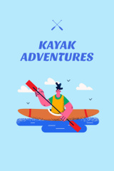 Kayaking Adventures Ad with Man in Boat