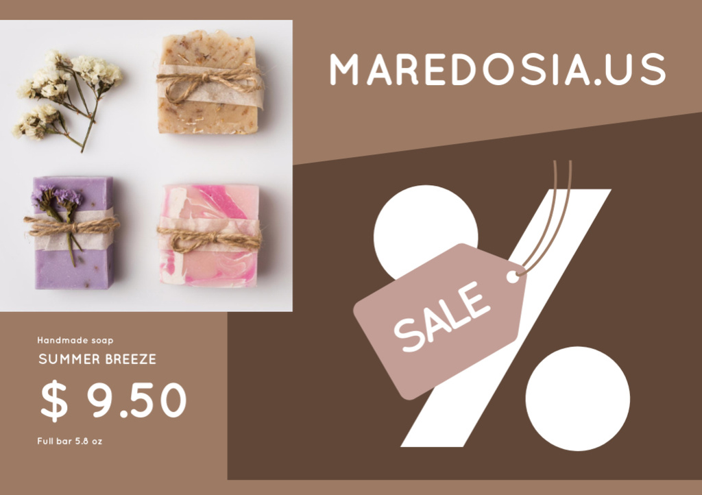 Lovely Handmade Soap Bars Sale Offer Flyer A5 Horizontal – шаблон для дизайну