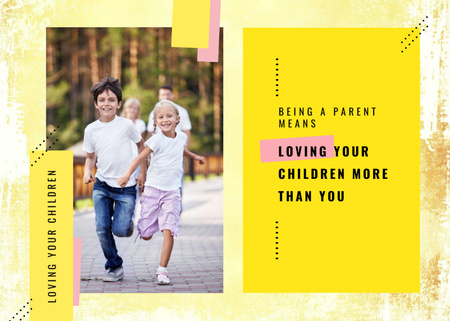 Parents with kids having fun Postcard 5x7in Design Template