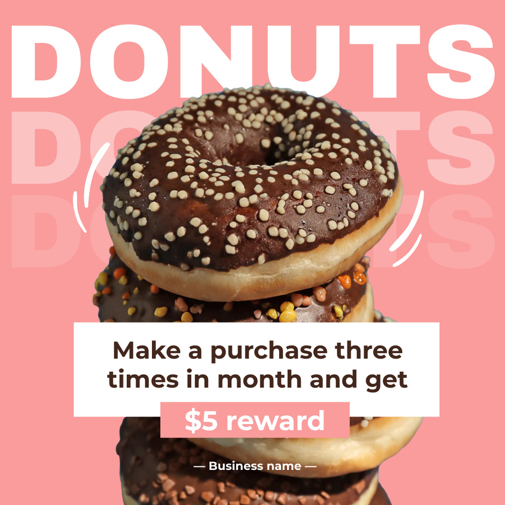 Offer of Donuts Purchase Instagram Design Template