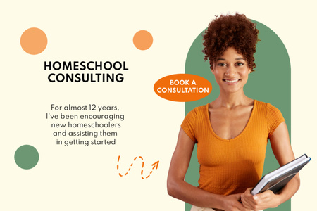 Booking Homeschooling Consultations Flyer 4x6in Horizontal Design Template