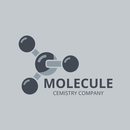 Emblem of Chemical Company on Grey Logo 1080x1080px Πρότυπο σχεδίασης