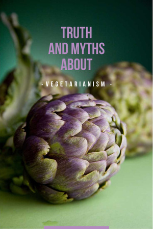 Truth and myths about Vegetarianism Pinterest Design Template