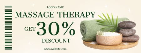 Massage Studio Advertisement with Spa Composition Coupon Design Template