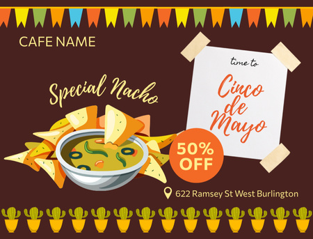 Designvorlage Anzeige von mexikanischem Essen für den Feiertag Cinco de Mayo für Postcard 4.2x5.5in