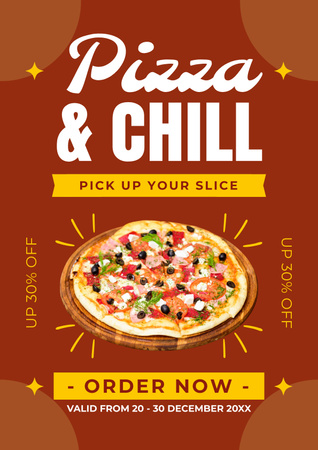 Order Delicious Fragrant Pizza Poster Design Template