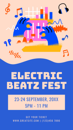 Modèle de visuel Festival Electronic Beatz en septembre - Instagram Story