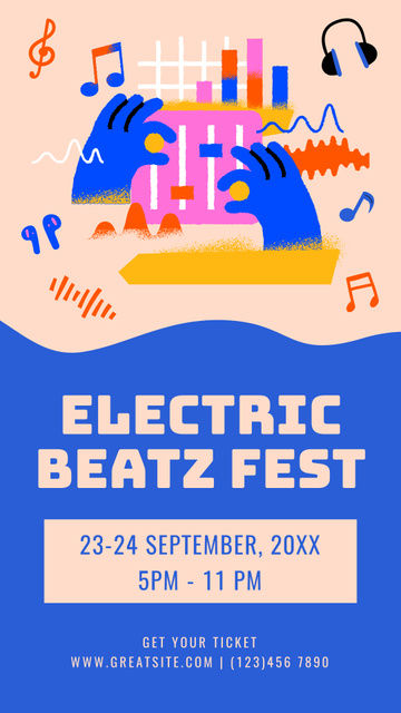 Electronic Beatz Festival In September Instagram Story Modelo de Design