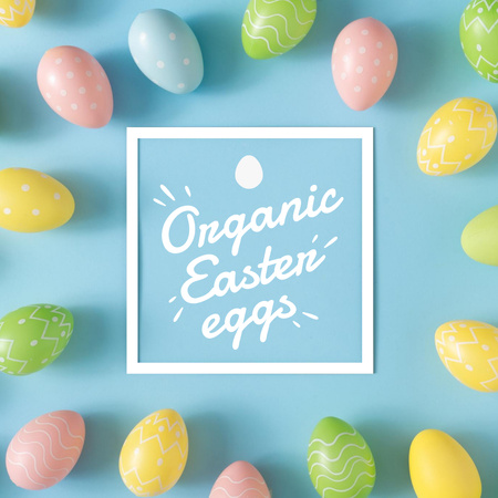 Ontwerpsjabloon van Instagram van paaskleurige eieren