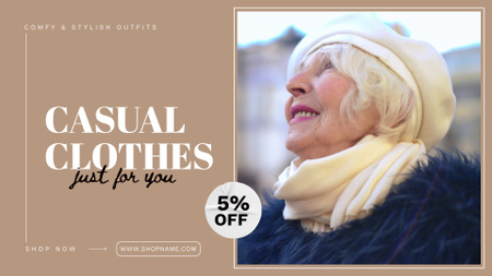 Modèle de visuel Vêtements adaptés aux personnes âgées et décontractés avec remise - Full HD video