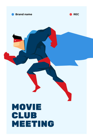 Ontwerpsjabloon van Postcard 4x6in Vertical van Vibrant Movie Club Gathering In Superhero Costume