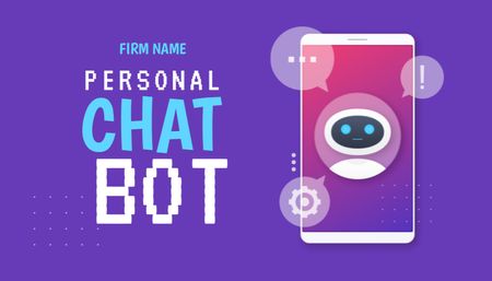 Platilla de diseño Personal Chat Bot Creation Service Business Card US