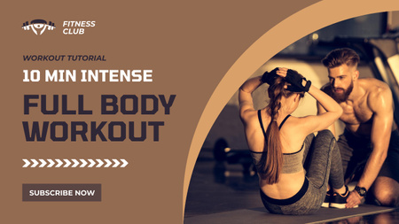 Designvorlage Full Body Workout Offer für Youtube Thumbnail