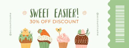 Yummy Easter Cupcakes Discount Coupon Design Template