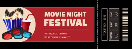 Ontwerpsjabloon van Ticket van Night Film Festival Invitation