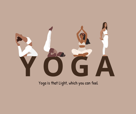 Ontwerpsjabloon van Facebook van Woman practicing Yoga