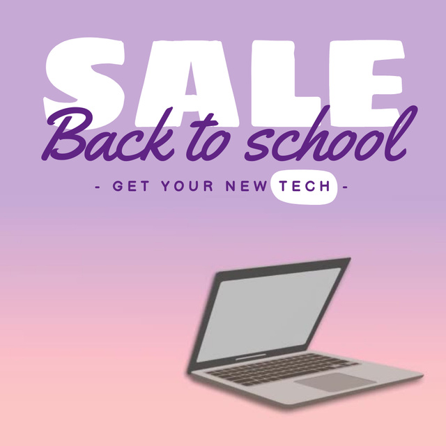 Affordable Back to School Promotion With Laptop Animated Post tervezősablon