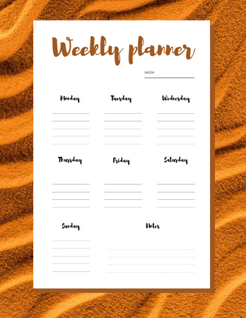 Platilla de diseño Weekly Planner with Sand Dunes in Desert Notepad 8.5x11in
