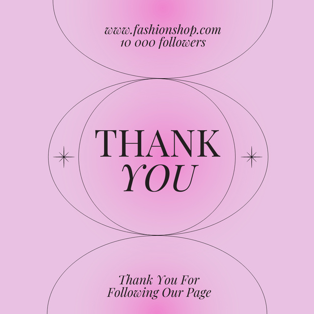 Thank You Phrase on Bright Pink Gradient Instagram tervezősablon