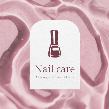 Ontwerpsjabloon van Logo 1080x1080px van Customized Manicure And Pedicure Offer In Pink