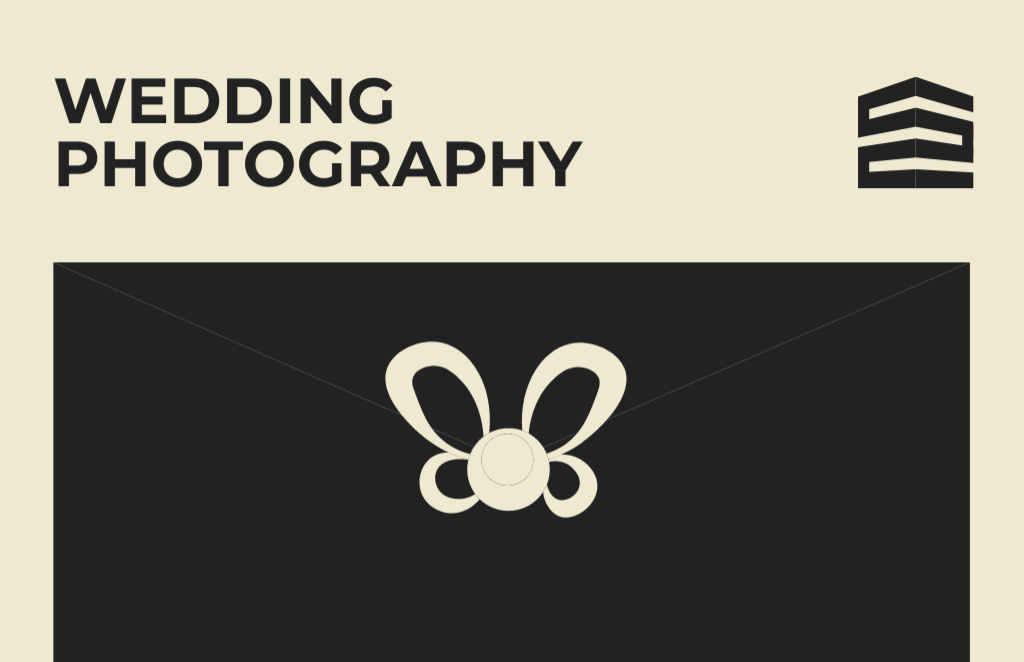 Wedding Photographer Emblem Business Card 85x55mm Design Template