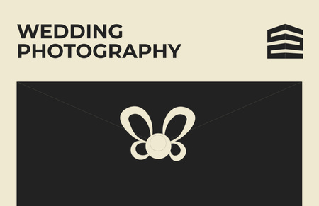 Modèle de visuel Emblème de photographe de mariage - Business Card 85x55mm