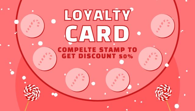 Discount in Candy Store on Red Business Card US – шаблон для дизайна