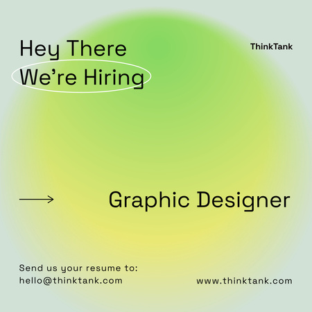 We're Hiring Graphic Designer Offer on Green Instagram Design Template