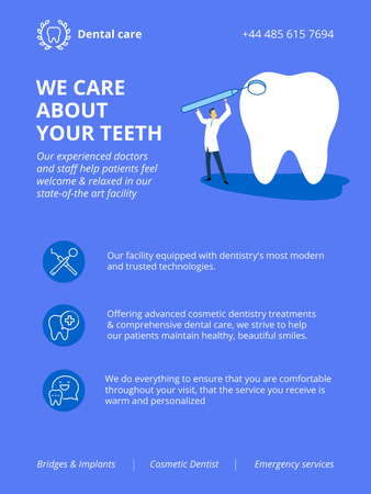 Dentist Services Offer Poster US Πρότυπο σχεδίασης
