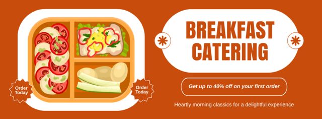 Ontwerpsjabloon van Facebook cover van Catering Breakfast with Grand Discount