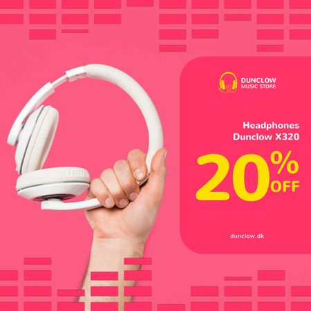 Special Sale with Man holding headphones Animated Post Design Template