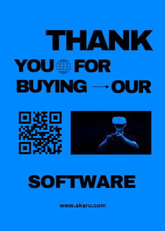 Sanal Gerçeklik Gözlükleri Yazılımı Mavi Postcard 5x7in Vertical Tasarım Şablonu