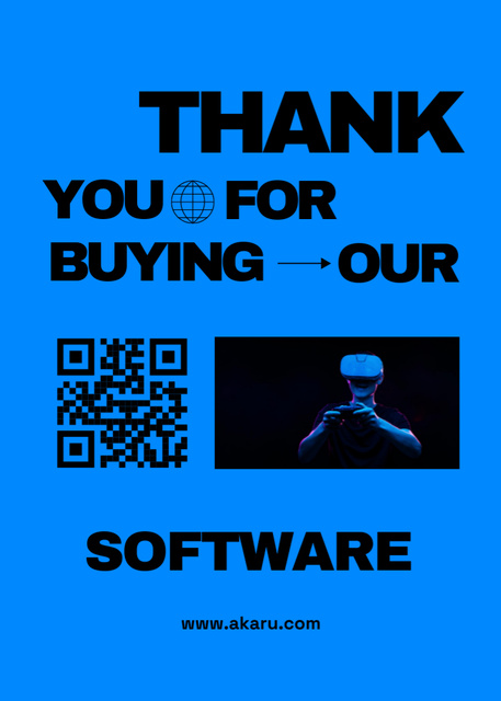 Virtual Reality Glasses Software Blue Postcard 5x7in Vertical Design Template