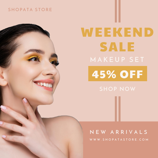 Cosmetic Set Weekly Sale Announcement Instagram Design Template